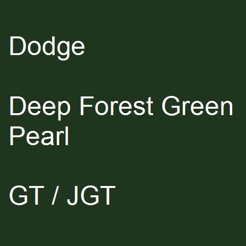 Dodge, Deep Forest Green Pearl, GT / JGT.